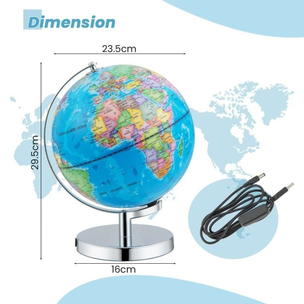 Coast Illuminated globe - Globe lumineux avec constellations - 23 cm - Bleu