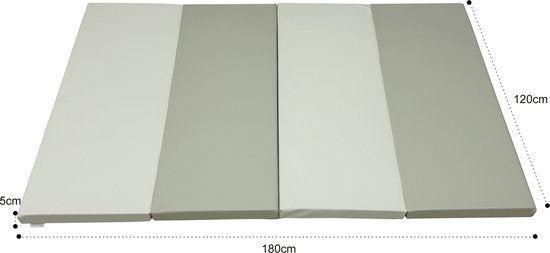 Tapis de jeu Sunny Dani Foam – Tapis en mousse pliable – Softplay – Tapis de jeu doux et sûr – Beige et gris – À partir de 3 mois