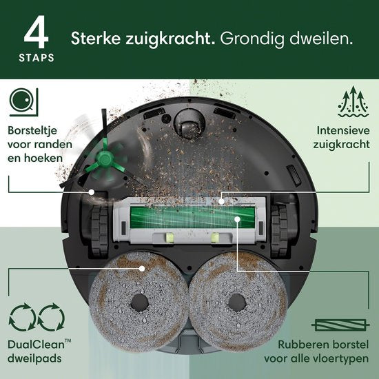 iRobot Roomba® Plus 405 Combo Robot + station de recharge Autowash™ - Robot aspirateur avec fonction de lavage - Noir - G1850