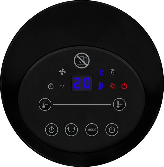 VONROC Chauffage électrique - chauffage soufflant - 1200W/1800W - céramique - 3 réglages - thermostat - minuterie - affichage LED - fonction swing - télécommande incluse - 20m2