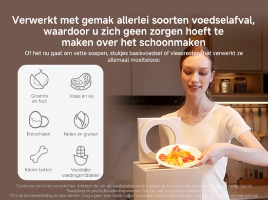 Broyeur de déchets alimentaires Dreame SF25 - 2,5 L - Ultra silencieux (27 dB) - Sans odeur - Autonettoyant - Composteur électrique de cuisine à installer sous l'évier