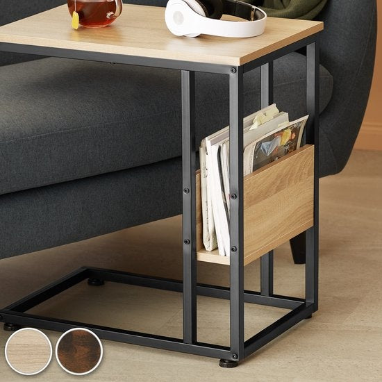 tectake® - Table d'appoint Wigan industrial dark- dim. 55 x 36,5 x 60 cm - 404277