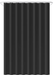 Loti Living Rideau de douche anti-moisissure - Noir - Anneaux inclus - Imperméable - Polyester - Rideau de douche 120x200 cm