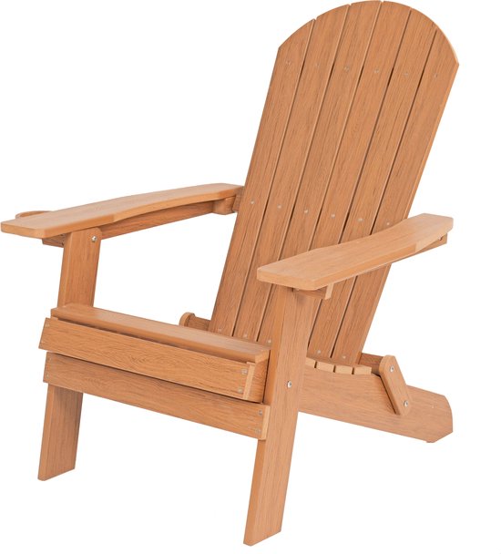 Chaise AXI Claire Adirondack marron – Chaise de jardin en plastique avec accoudoirs – Pliable – Dossier haut – Chaise de jardin – 84,5 x 77 x 95,5 cm – Durable et résistante aux intempéries