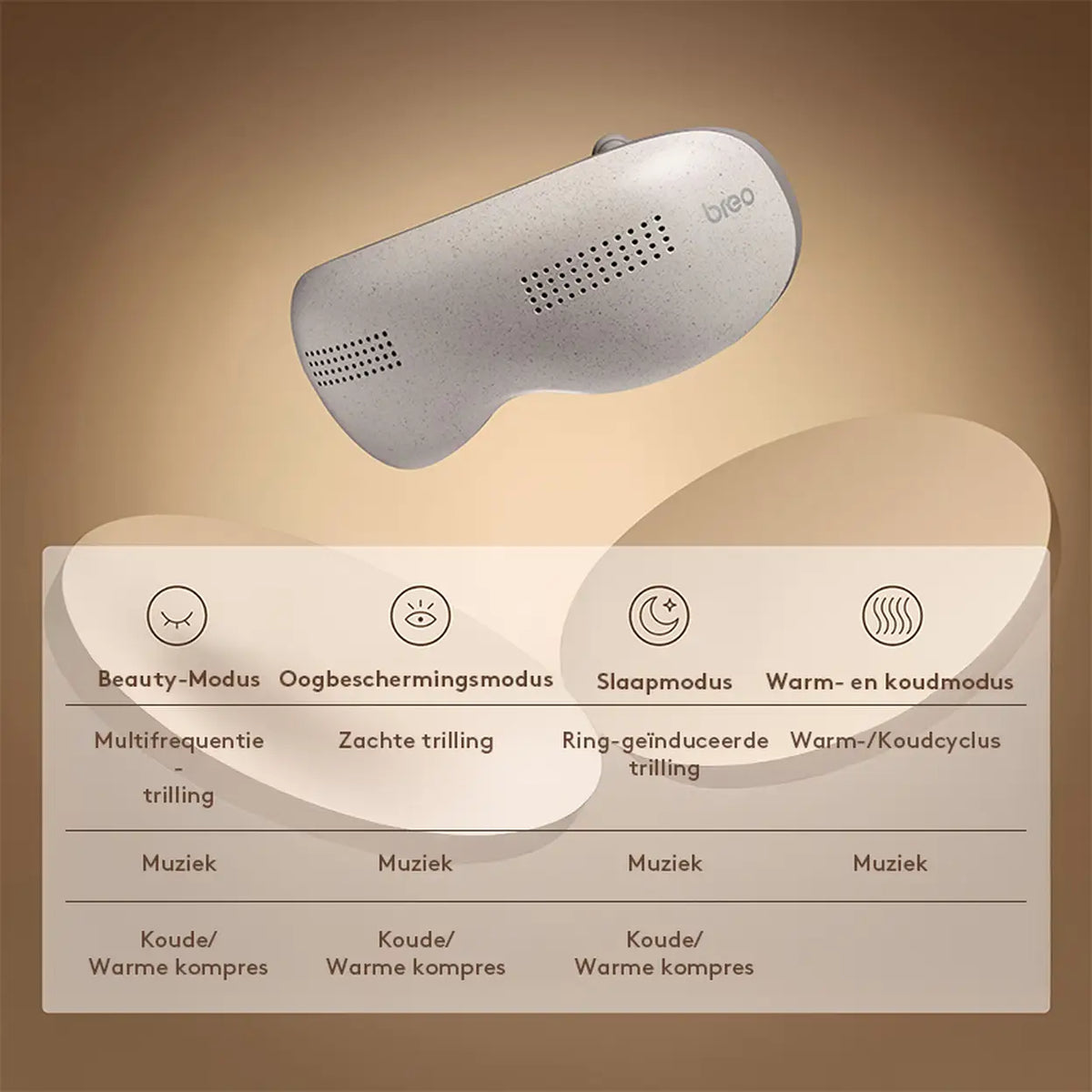 Appareil de massage oculaire Breo Seek Pro avec chaleur et compression – pression d'air, musique via Bluetooth, appareil de thérapie oculaire rechargeable pour la relaxation, les cernes, la fatigue oculaire, la sécheresse oculaire, à utiliser en voyage et