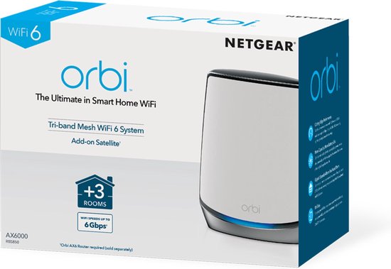 NETGEAR Orbi RBS850 - Mesh Wifi - Convient à Wifi 6 - 1-pack