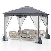 Pavillon de jardin Coast - double toit - moustiquaire - 3 x 3 m - kaki