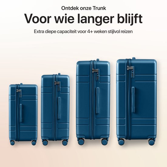 Ensemble de valises SKYCASES - Classic Heritage – 3 pièces – Valises cabine et en soute – 36 L/63 L/100 L – Serrure TSA – Roulettes silencieuses à 360° – Légères – Trolley – Bleu foncé