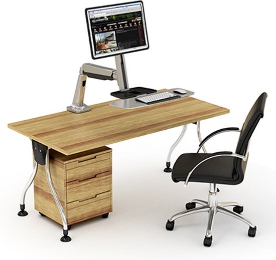 Poste de travail assis-debout - support de moniteur avec clavier - poste de travail