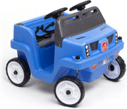 Step2 walking car Side-By-Side Push Around SUV in Blue - Voiture à pousser pour 2 enfants - Auvent pour l'ombre - Voiture à pousser avec barre de poussée et auvent - Pour les enfants à partir de 2 ans