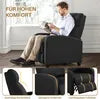 Fauteuil de détente Yaheetech – Noir – 87 x 61,5 x 99 cm – Fauteuil inclinable avec repose-pieds