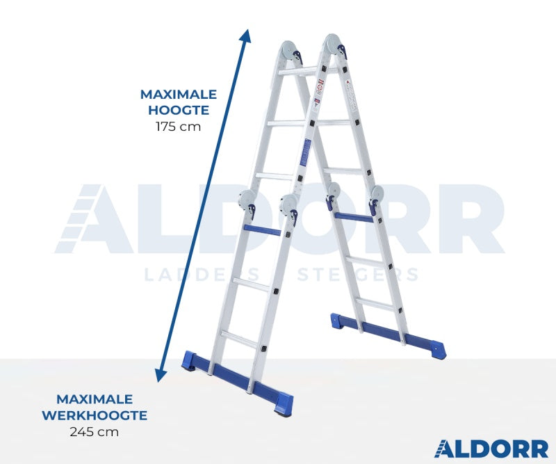 Échelle pliante ALDORR Home - 4 x 3 marches - 3,50 m - Sans plate-forme