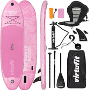 VirtuFit Cruiser Inflatable SUP Board 305 cm - Max. 180 kg - Kit complet - incluant siège de kayak, pagaie, pompe, sac et support GoPro - Stand Up Paddle Board - Rose