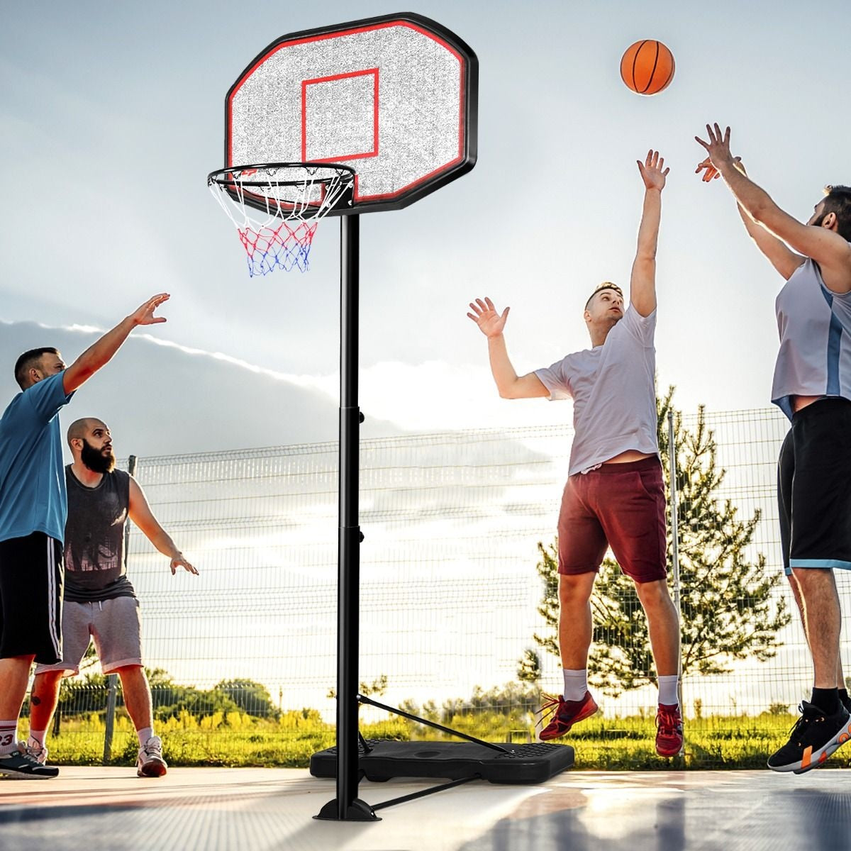 Coast Basketball Pole - anneau de basket avec support - hauteur 220-305 cm - noir
