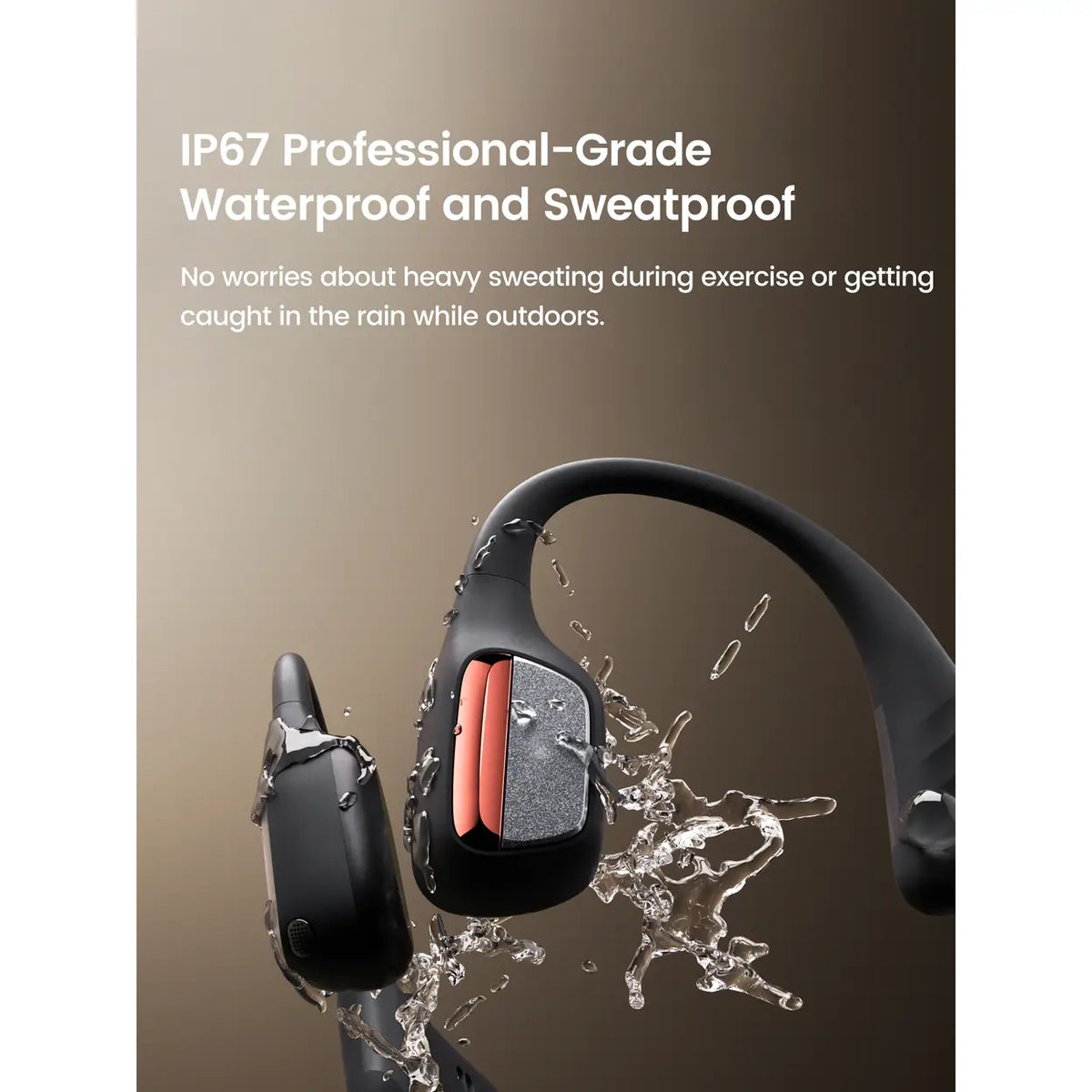 Casque de sport ouvert Mojawa Purra Run - Bluetooth - IP67 - Noir