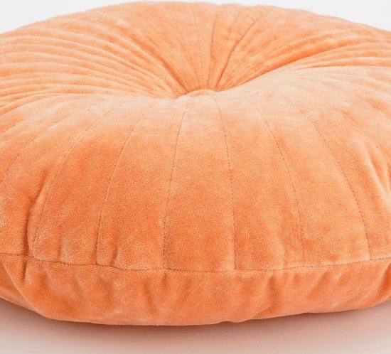 Collection In The Mood Coussin décoratif Baron - H10 x Ø45 cm - Coton - Orange