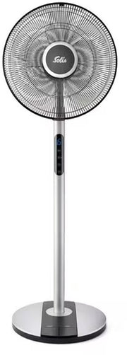 Ventilateur sur pied Solis Step & Chill - Ventilateur silencieux (24–54 dB) - 6 vitesses - Oscillation horizontale et verticale - Sur pied - Hauteur : 133 cm - Télécommande - Argent