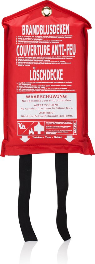 Smartwares 10.014.60 - Couverture anti-feu Allumage du feu - 1x1 mètre - Utilisation rapide - Anneau de suspension inclus