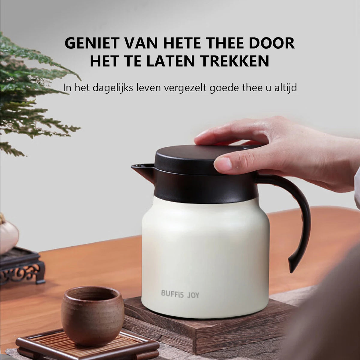 LIFEPAL Thermos avec filtre à thé - 800 ml - Paroi intérieure en acier inoxydable 316 - Isolation à 8 couches - Blanc