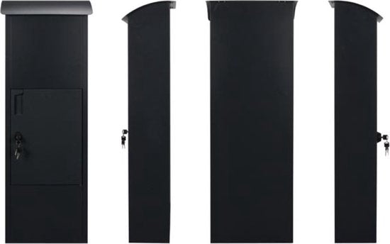 Perel Boîte aux lettres pour colis Helsinki, sur pied, avec plaque signalétique, 2 clés incluses, dimensions (H x L x P) 105 x 39 x 25 cm, gris foncé
