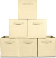 LifeGoods Organiseurs de placards - 6 pièces - 20L - Textile - Beige