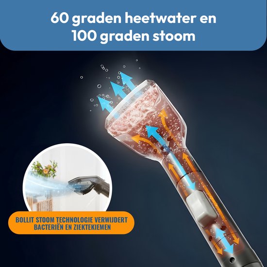 BOLLIT Nettoyeur de tapis 4-en-1 XL 1800 W Ultra - Nettoyeur à vapeur et détachant - Vapeur à 100 °C - Nettoyeur de canapés - Nettoyeur de meubles - Nettoyeur à vapeur portatif - Nettoyeur de matelas - Nettoyeur de fauteuils - Nettoyeur pour voiture, cana
