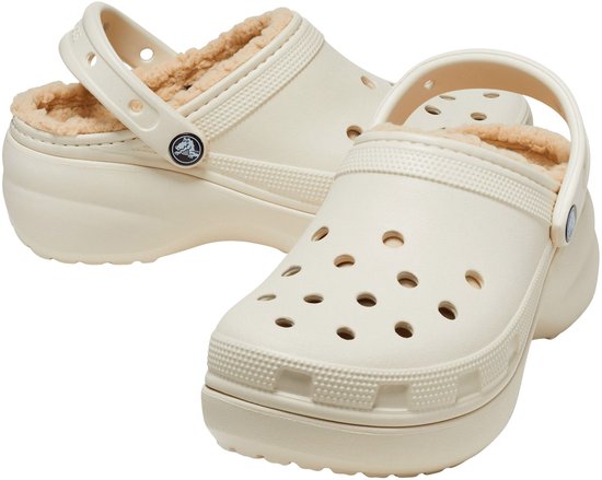 Sabots Crocs Classic Platform Lined, beige, pointures EU 38-39, femme