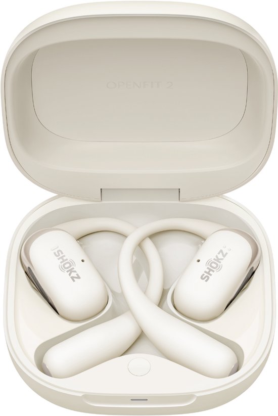 Casque de sport Shokz OpenFit 2 à écouteurs ouverts – Écouteurs sans fil – Beige