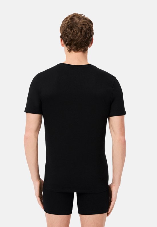 T-shirts Lacoste pour homme à col en V, 3 pièces, noir basique