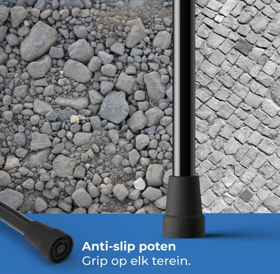 SaniCraft Elbow Crutch Crutchs Set Of Two Pieces - équipé d'une poignée ergonomique en gel, de capuchons absorbant les chocs et d'un cadre pliable - pour la rééducation et la mobilité - aluminium noir - cent vingt kilogrammes