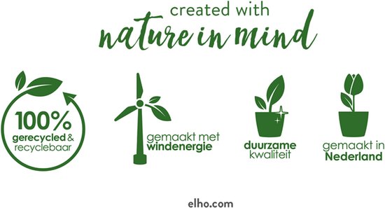 Elho Green Basics Veggie Wall 80 - Bac de culture - Jardinage vertical - Plastique 100 % recyclé - Ø 77,5 x H 26,0 cm - Living black