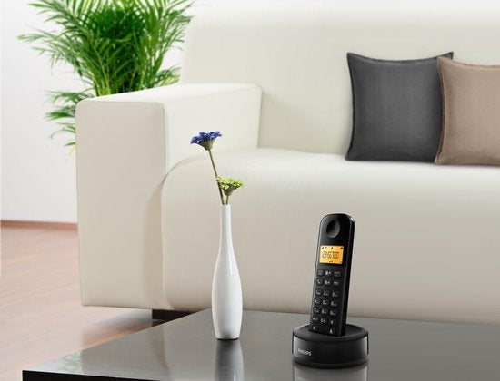 Philips D1602B/01 Téléphone résidentiel - Téléphone DECT - 2 combinés - Noir