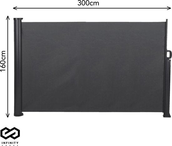 Store latéral - Infinity Goods  - 300 x 160 cm - Extensible - Résistant aux intempéries - Anthracite