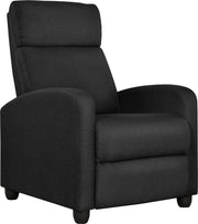 Fauteuil relax Yaheetech avec fonction allongée - Fauteuil TV - Aspect lin - Noir - 67 x 85 x 99,5 cm