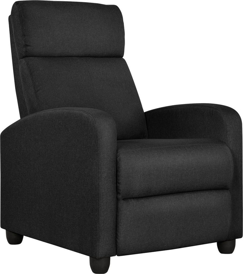 Fauteuil relax Yaheetech avec fonction allongée - Fauteuil TV - Aspect lin - Noir - 67 x 85 x 99,5 cm