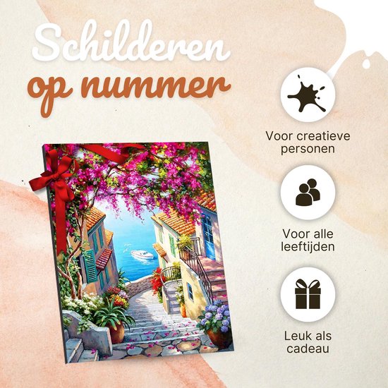 Rubye® Painting By Number Adults - Seascape - Pinceaux inclus - Toile Peinture sur toile sans cadre - Colour by Number - 40x50cm