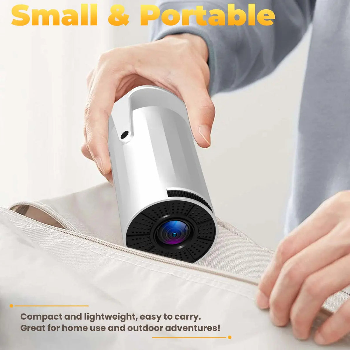 Mini-projecteur portable XBJ - Wi-Fi 6 - Bluetooth 5.2 - Blanc