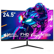 Écran incurvé Gawfolk 24,5 pouces - 16 × 55 × 39 cm - Noir - Full HD 120 Hz - 1 ms - Haut-parleurs intégrés