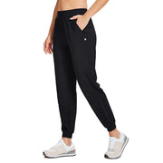 Pantalon de jogging Willit pour femme - Léger et à séchage rapide - Avec poches zippées - M - Noir