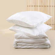 Sjumo - Housse de couette en satin de Tencel - 240x220 cm - Fresh White Tencel & Cotton Satin - High Gloss & Silky Soft - Anti-allergique & Respirante - 2 Taies d'oreiller gratuites incluses