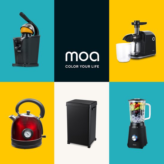 MOA Poubelle avec capteur - 68 litres - Poubelle - Acier inoxydable et ABS durable - Antidérapant - Couvercle silencieux - Mode de fermeture différée - Noir - SB03B