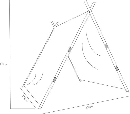 Sunny Como Play Tent Green - Tente Wigwam Tipi pour enfants - Poteaux en bois FSC - 123x106x107cm