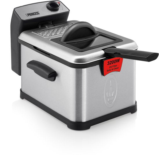 Friteuse Princess Superior - 3 litres - Zone froide et filtres - Puissance élevée de 3 200 watts - 183001