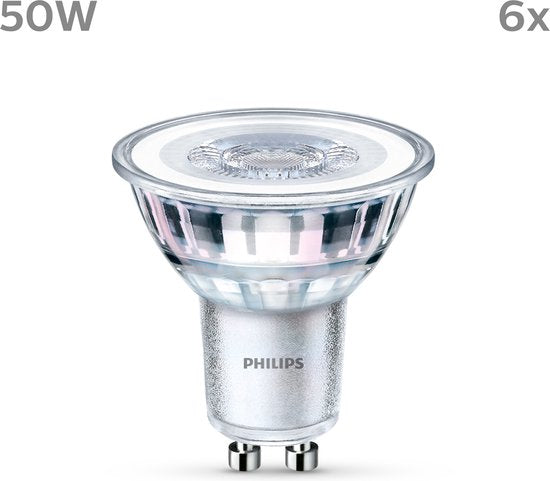 Spot LED Philips - 50 W - GU10 - Lumière blanche froide - 6 pièces