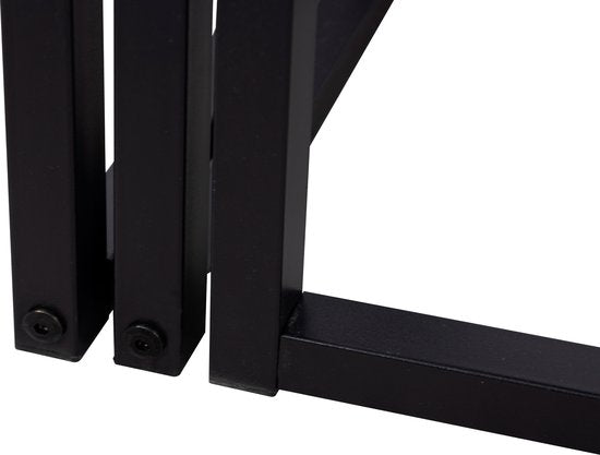 Ensemble de 3 tables d'appoint industrielles noires : économiser de l'espace avec style