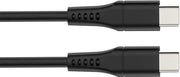 Câble de recharge et de transfert de données USB HQ-Power, USB 2.0, USB-C vers USB-C, 480 Mbps, nickelé, câble en TPE, compatible avec les ordinateurs portables, tablettes et smartphones d'une puissance de 60 W, noir, 1 m