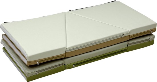 Ensemble de jeu Sunny Davi Foam – Tapis en mousse pliable – Kit de construction, tente et tapis de jeu – Tente de jeu en beige et vert – Softplay – Jouets Montessori – À partir de 12 mois – Jeu en toute sécurité