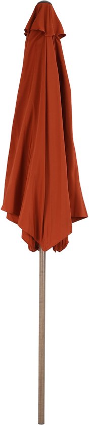 Parasol AXI Noor à tige Ø 300 cm, aspect chêne/terracotta – Armature thermolaquée – Inclinable
