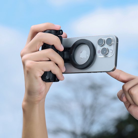 Ulanzi JJ03 Trépied de poche pour selfie, magnétique - avec télécommande - Perche à selfie - Trépied pour iPhone - Support pour smartphone iPhone - Noir