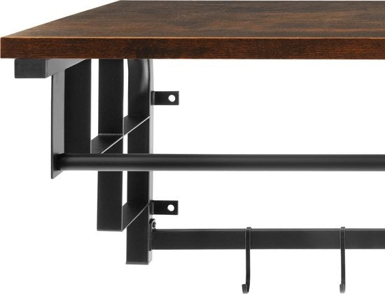 tectake - Porte-manteau mural avec étagère à chapeau Westwood - industriel foncé - 404433